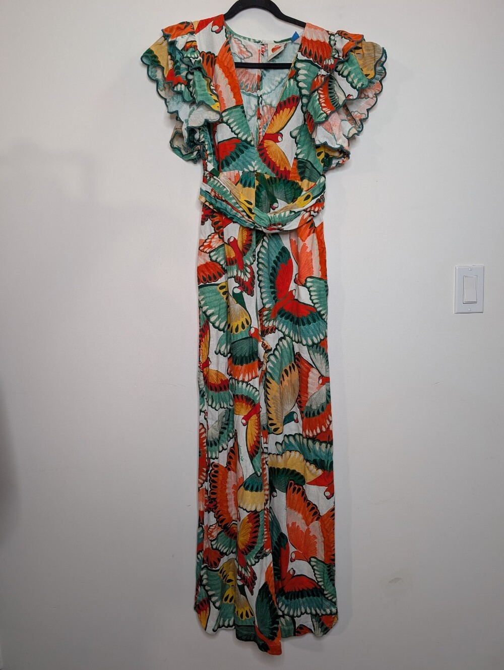 FARM Rio Ruffle-Sleeve Printed Jumpsuit Small - Picture 5 of 6